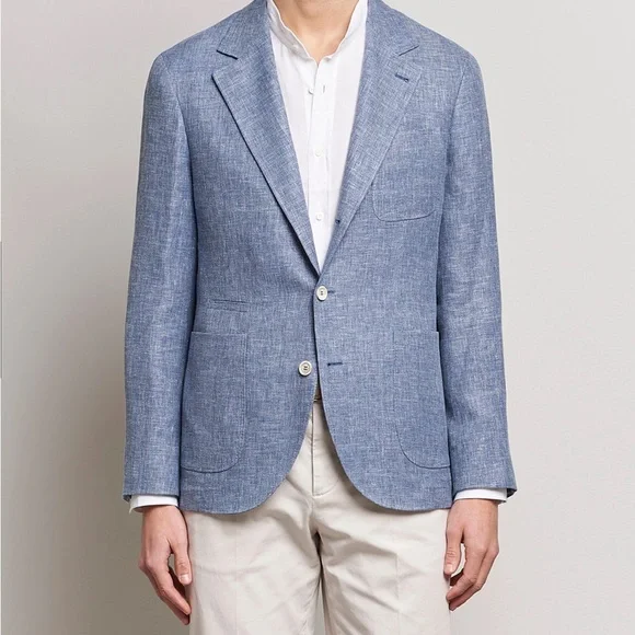 Brunello Cucinelli Blue-Grey Textured Sport Coat - Picture 5 of 7